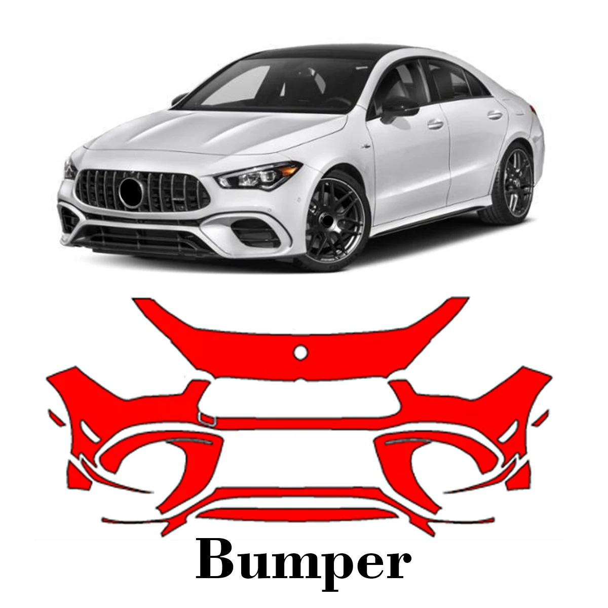 

Car Precut Paint Protection Film Front Bumper Anti-scratch Exterior TPU PPF For Mercedes Benz CLA45 AMG 2020-2023