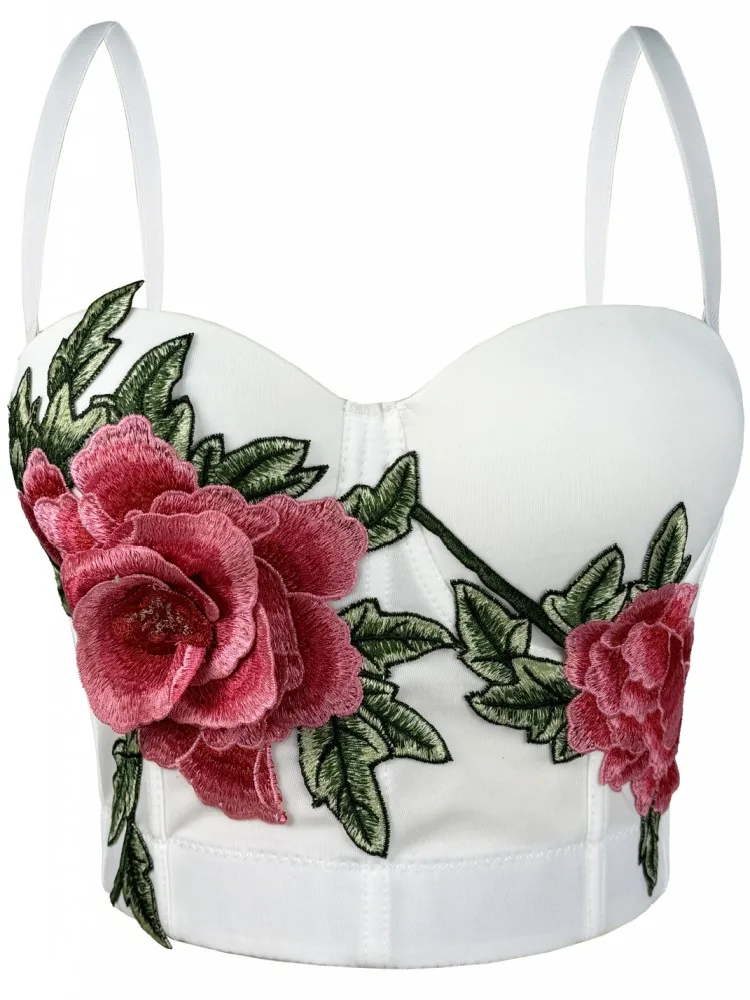 

Лето 2026, женский сексуальный обтягивающий корсет с вышивкой, топ без рукавов и без бретелек, уличный модный жилет, бюстгальтер пуш-ап, корсет с рыбьей косточкой