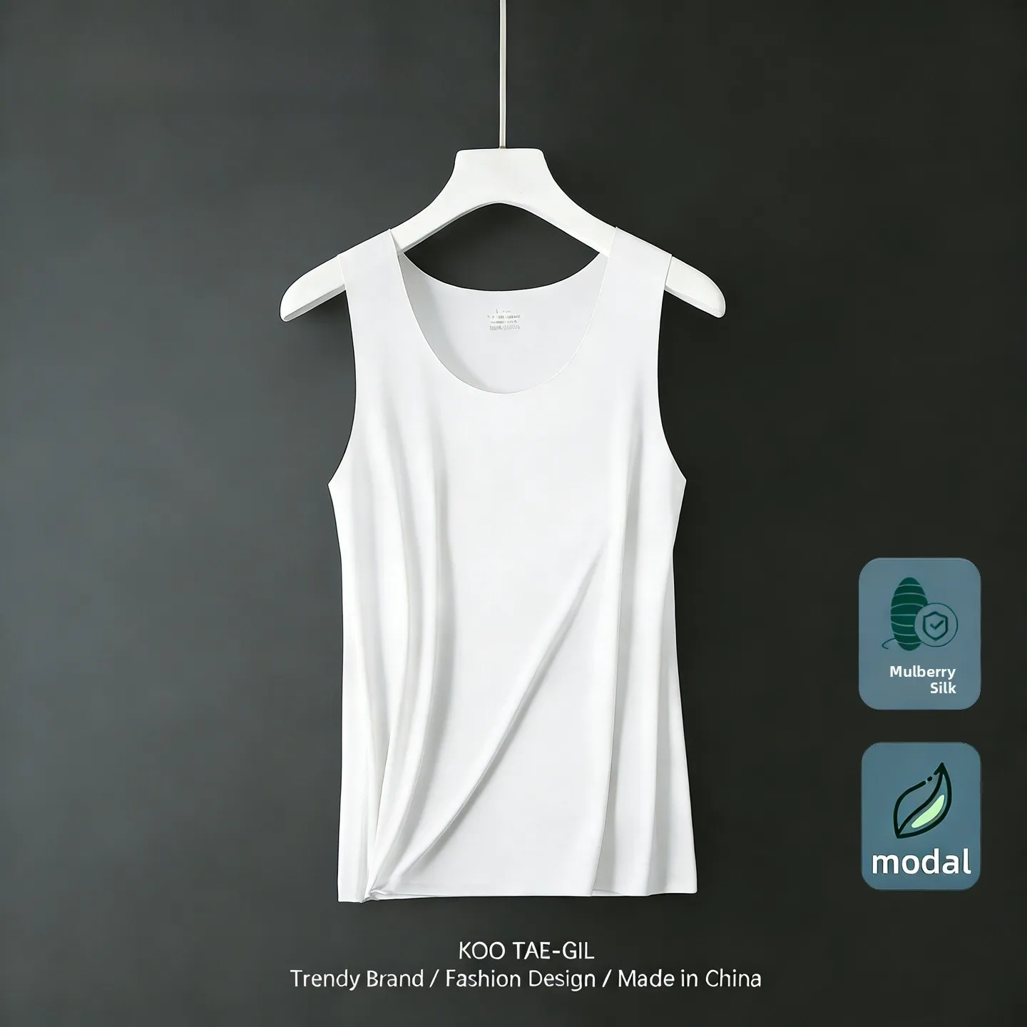 

Ультратонкая мужская майка из модала, облегающая, спортивная, летняя, модная, городская, молодежная, с круглым вырезом, для занятий спортом и повседневной носки.