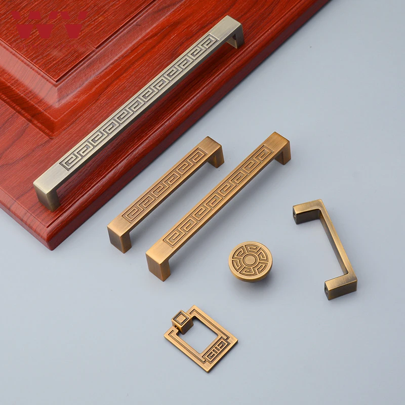 AOBT New Chinese Style Round Furniture Handle Closet Kitchen Cabinet and Storage Handles Drawer and Wardrobe Long Cabinet Handle
