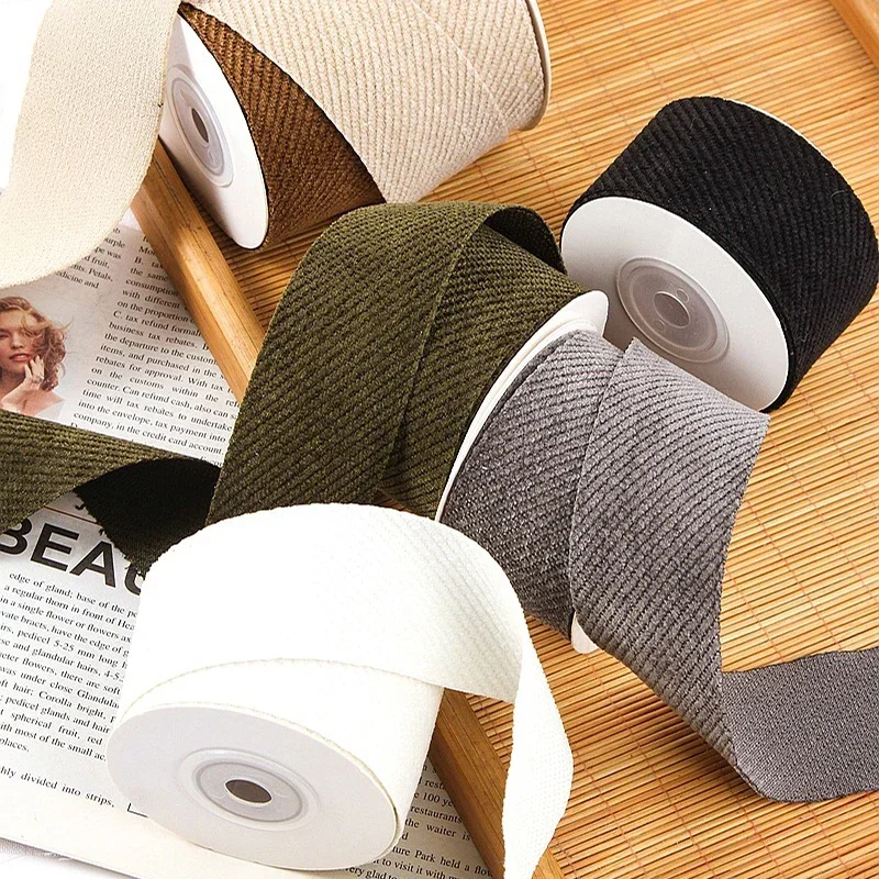 25/38mm 5yards Twill Corduroy Ribbon DIY Hair Bows Clothing Sewing Supplies Gift Wrapping Accessories Ribbons for Crafts