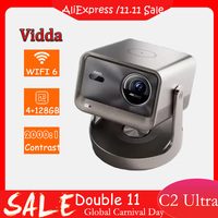 Hisense Vidda C2 Ultra Portable Projector 3300 CVIA Lumens Wifi 6 Smart Mini Projector 2000:1 Contrast 4k Tri-color Projector