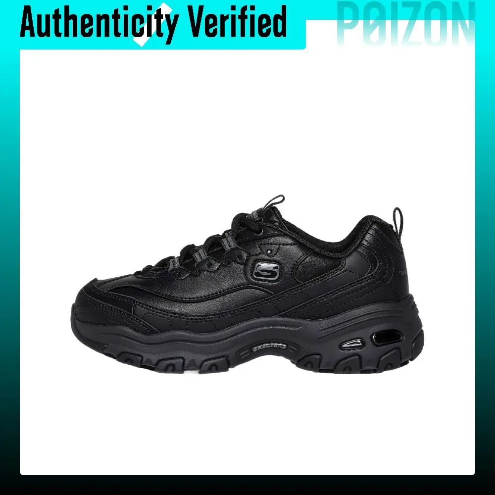 Skechers D'Lites Leather Support Low-top Running Shoes Women's 108362-BLK