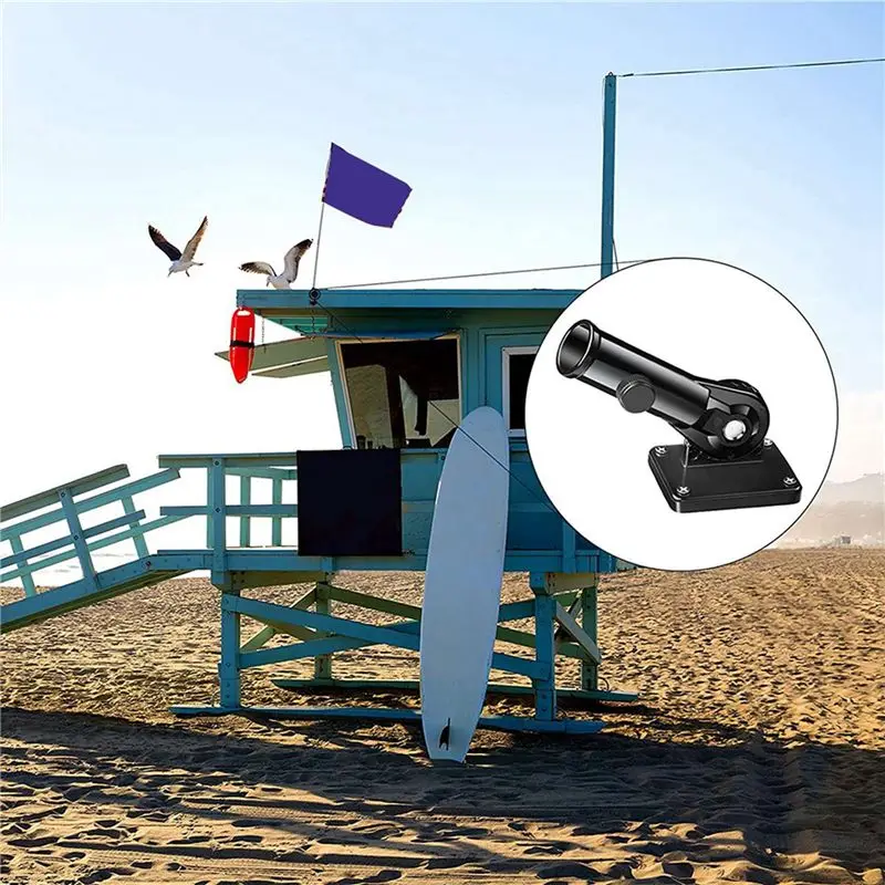 LICE-2X Flag Pole Holder Mounting Bracket Adjustable Flagpole Rod Hitch Bracket Multi-Position Flag Pole Mounting Bracket