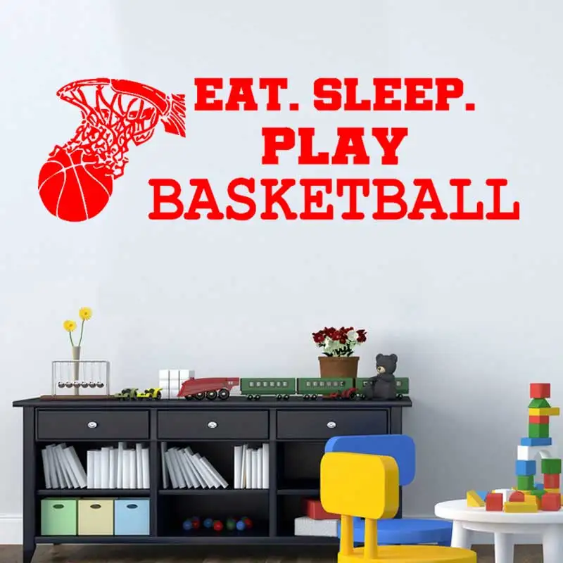 Lifestyle Basketball Fans Room Dress Up Decals Teen Kids Basketball Training Gym School Activity Room Decor Vinyl Wall Stickers