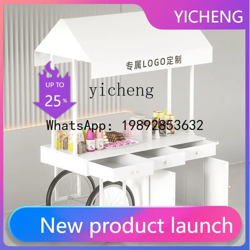 

wrought iron flower car stall car outdoor display truck shopping mall promotion with drawer cabinet mobile