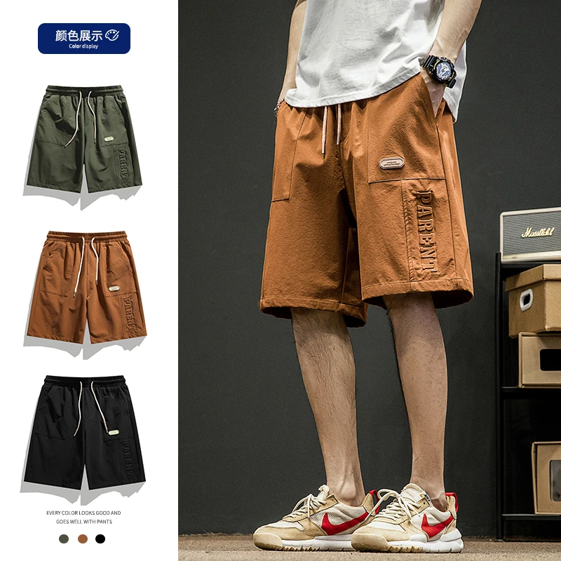 Streetwear Heren Trendy Cargoshorts Heren Korte Broeken Met Letterprint Zomer Nieuwe Mode Casual Straight Shorts Heren Ropa Hombre