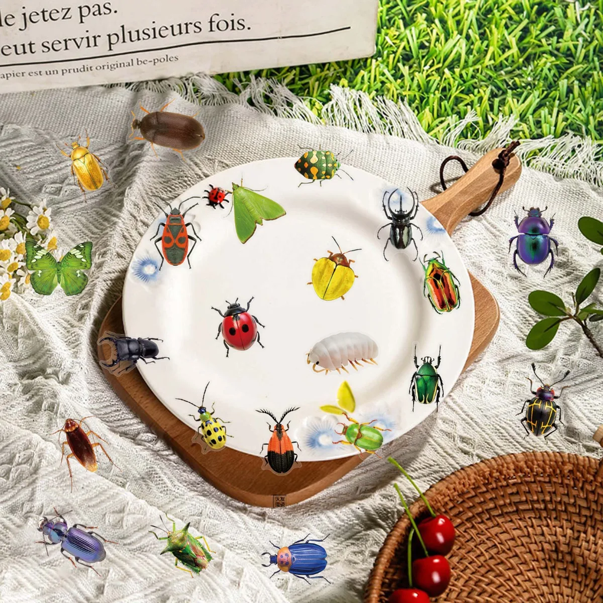 10/25/50 Uds pegatinas de insectos transparentes mixtas calcomanías para papelería DIY Scrapbooking cuaderno decoración teléfono portátil