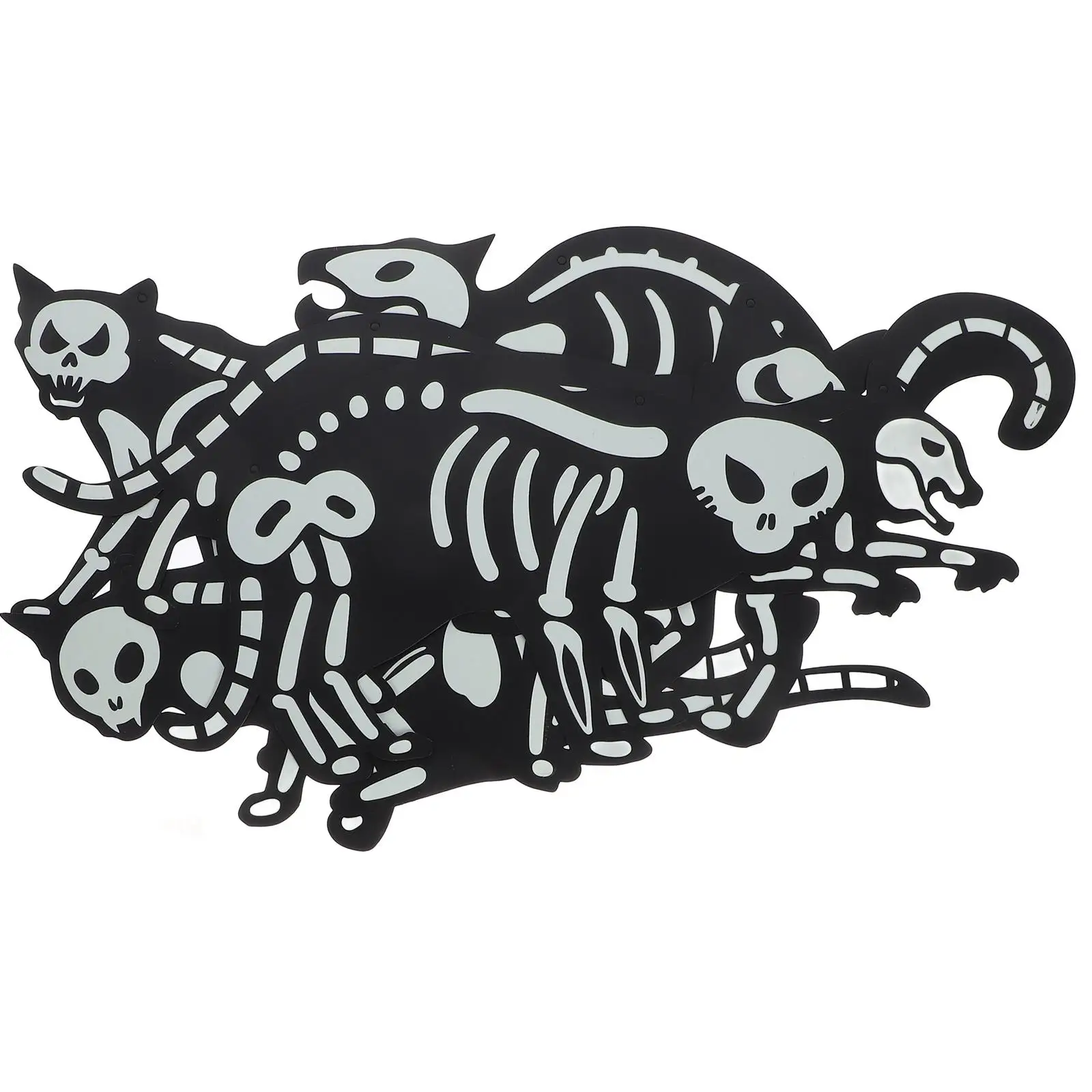 

6 Pcs Cat Decorations Glow in Dark Halloween Yard Stakes Garden naments Black Signs Outdoor Spooky Atmosphere Cat