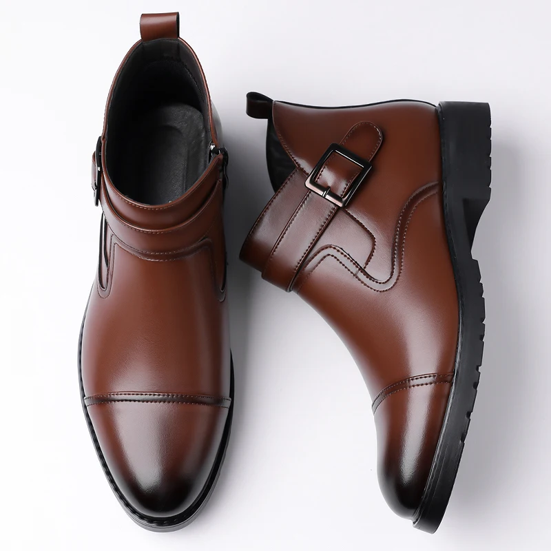 فستان ريترو أحذية رجالية عصرية مشبك حزام تشيلسي أحذية رجالية الأعمال الرسمية حذاء من الجلد أحذية رجالية اجتماعية أنيقة #4