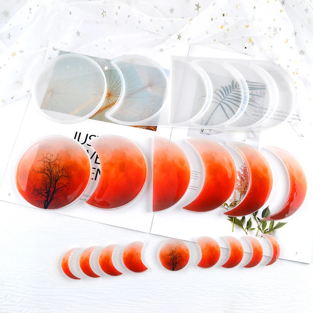 

Lunar Eclipse Mold Silica Gel 2 Sets Large Size Hanging naments Tabletop H Tool DIY Easy Clean High Flexibility