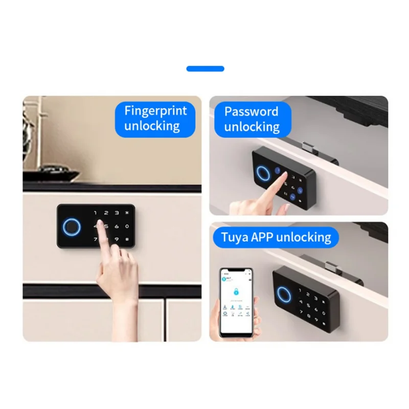 

SEWS-Tuya Smart Fingerprint No Punch Cam Lock Cabinet Lock Door Drawer Filing Cabinet Post Mail Locker Cupboard Locks