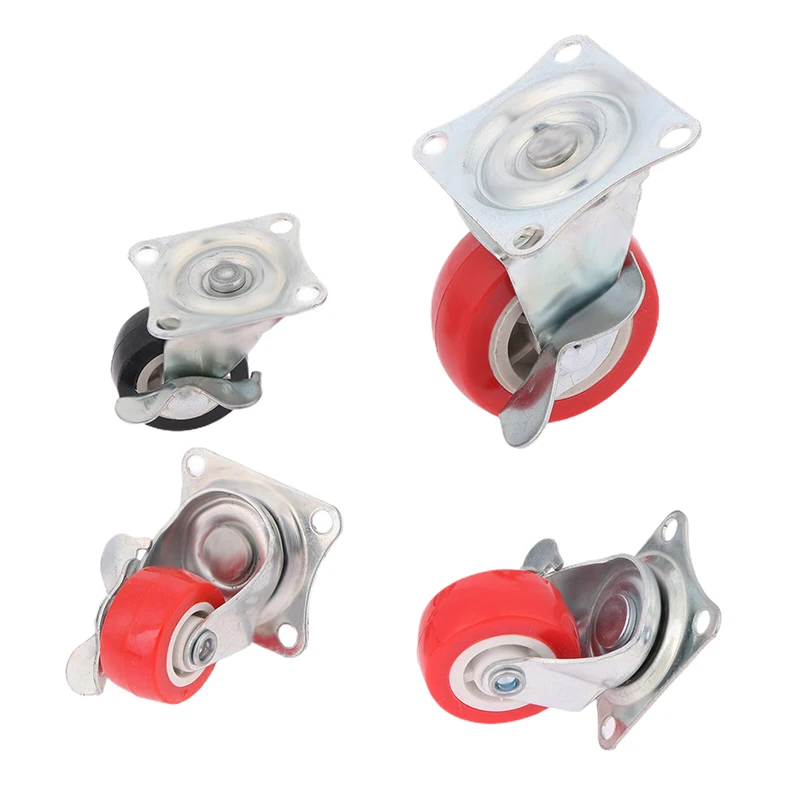 

4PCS Universal Heavy Trolley Wheels 360 Degrees Swivel Castor 1"/1.25"/1.5"/2" PVC Furniture Casters Wear Resistant Mute