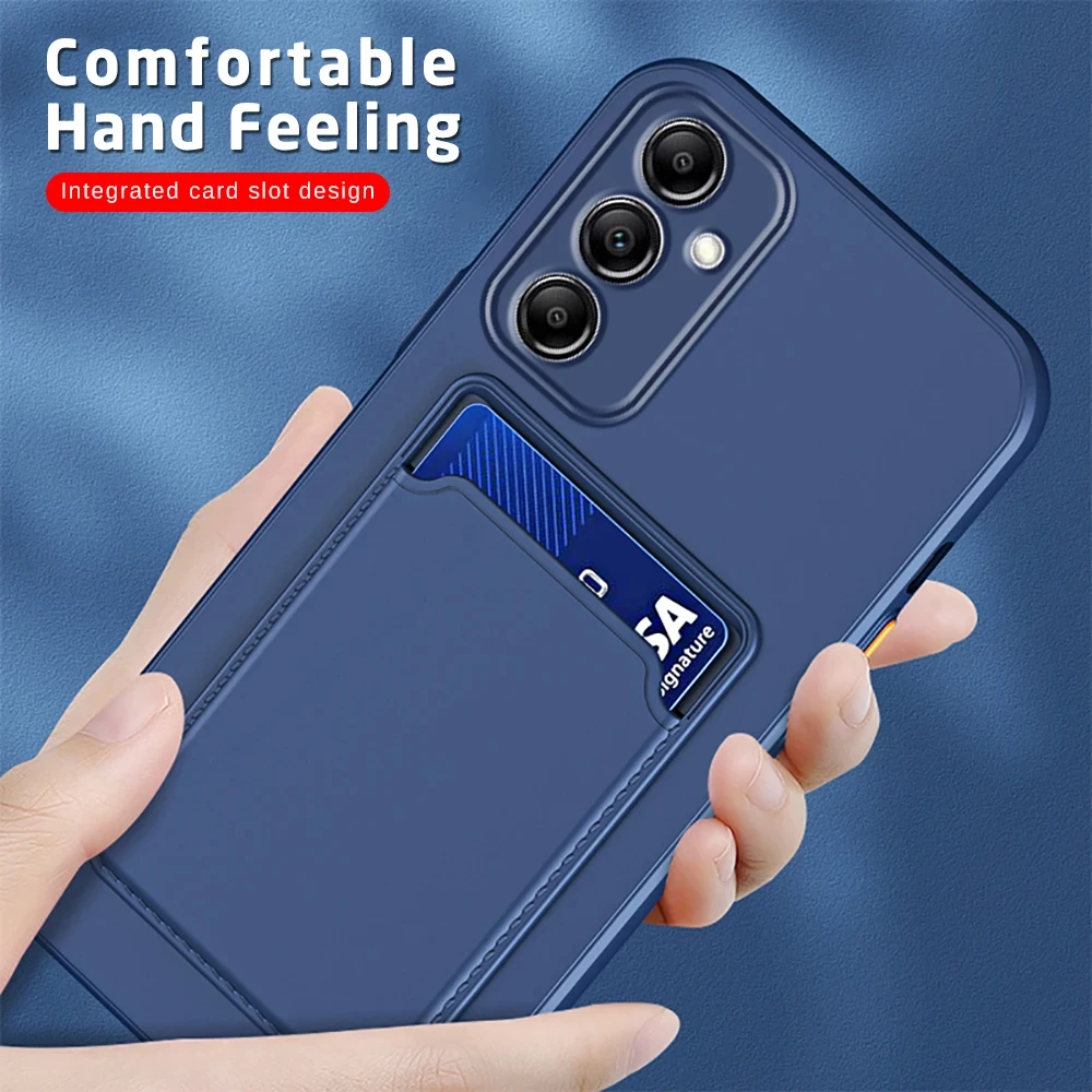 Card Holder Silicone Phone Case For Samsung Galaxy A55 A35 A54 A34 A25 A15 A54 A16 A26 A36 A56 A05S 4G 5G 5 G Shockproof Funda