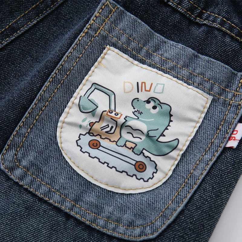 2026 Children Jeans UNITIM Spring Infant Baby Boy Denim Pants Loose Stickers Pockets Toddler Kids Boys Trousers Boys Casual Pant