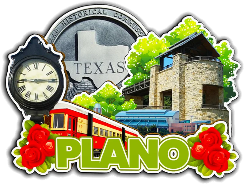 مغناطيس ديكور لماك كيني دالاس أوستن هيوستن بلانو مانسفيلد براونفيلز تكساس الولايات المتحدة الأمريكية مدينة لاندمارك ملصقات الثلاجة الخشبية #4