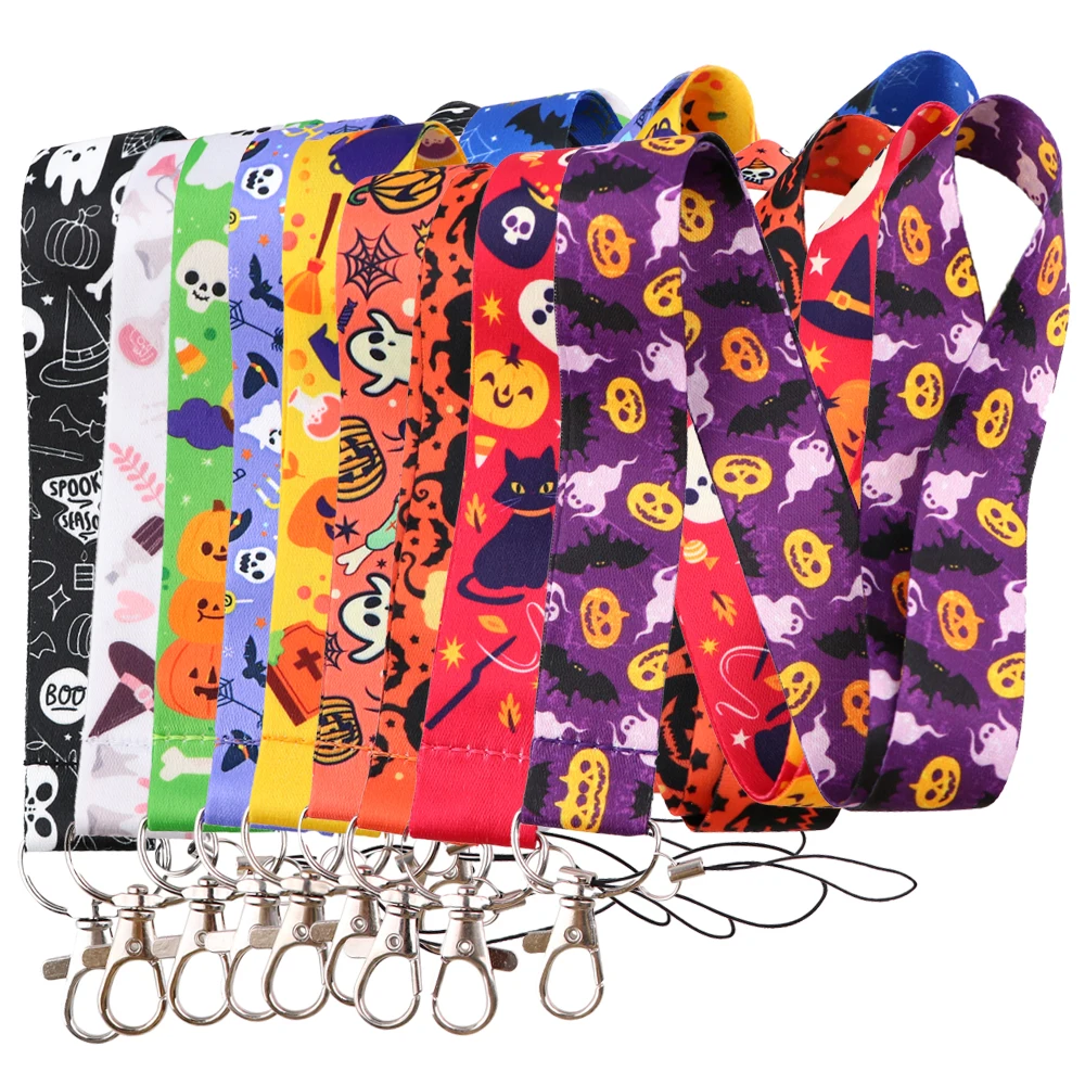 Ремешок на шею для детей, мультяшный шнурок серии Хэллоуин, веревка для ключей, аксессуары для подарка