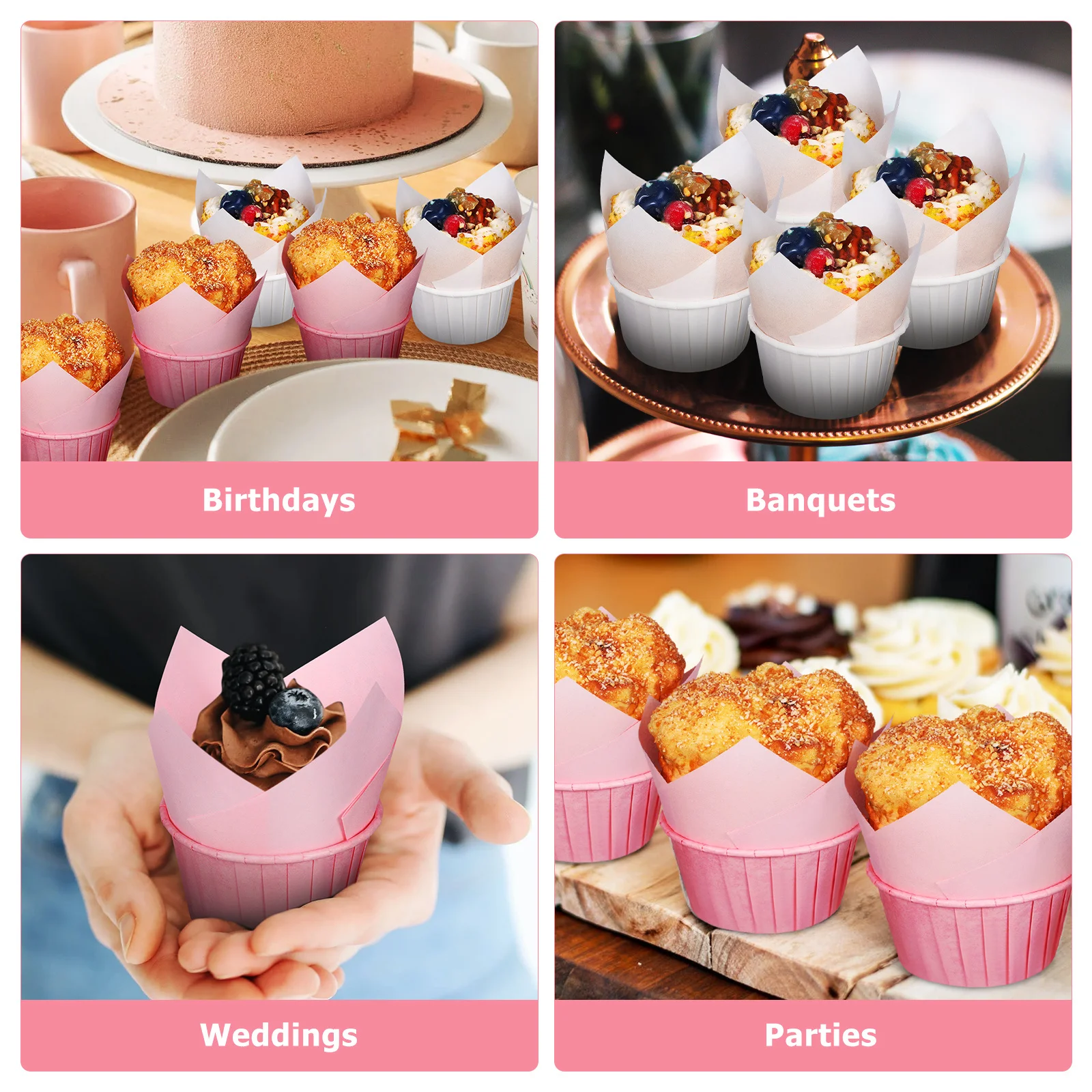 

200Pcs Cupcake Paper Cups Baking Liners Small Muffin Wrappers Birthday Wedding Party Baking Paper Cases Disposable