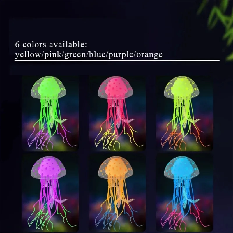 Artificial Swim Luminous Jellyfish Aquarium Decoration Fish Tank Underwater Live Plant Luminous Ornament Aquatic Landscape