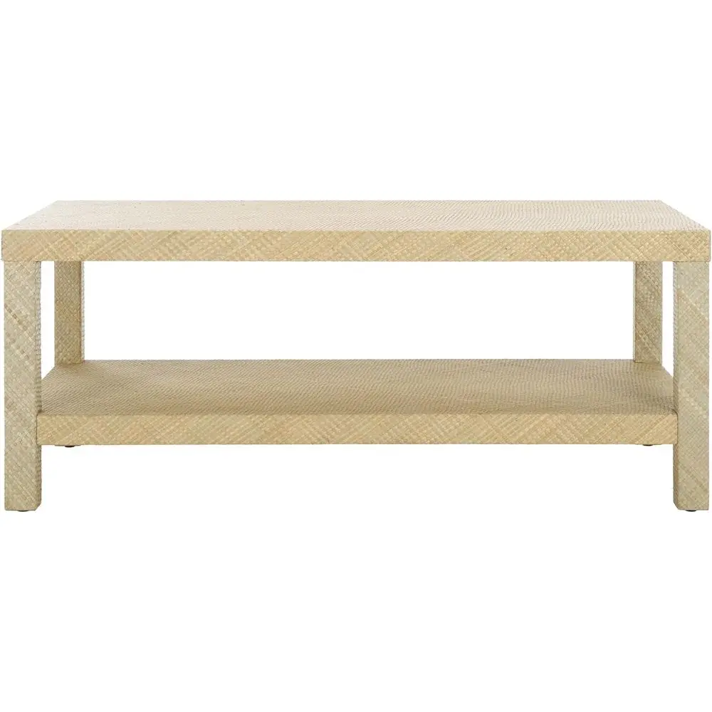 

Dual-Level Natural Rattan Coffee Table for Home Collection