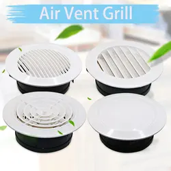 Air Vent Grill Round Air Ventilation Cover Ventilation Grille Kitchen Ducting Ceiling Wall Air Vent Grille 75 100 125 150 200MM