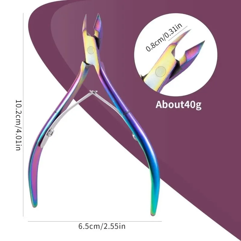 1 Stück Bunte Nagelhautzange, Farbige Schere, Nagelhautentferner, Transparentes Nagelkunstwerkzeug für Schönheitssalons