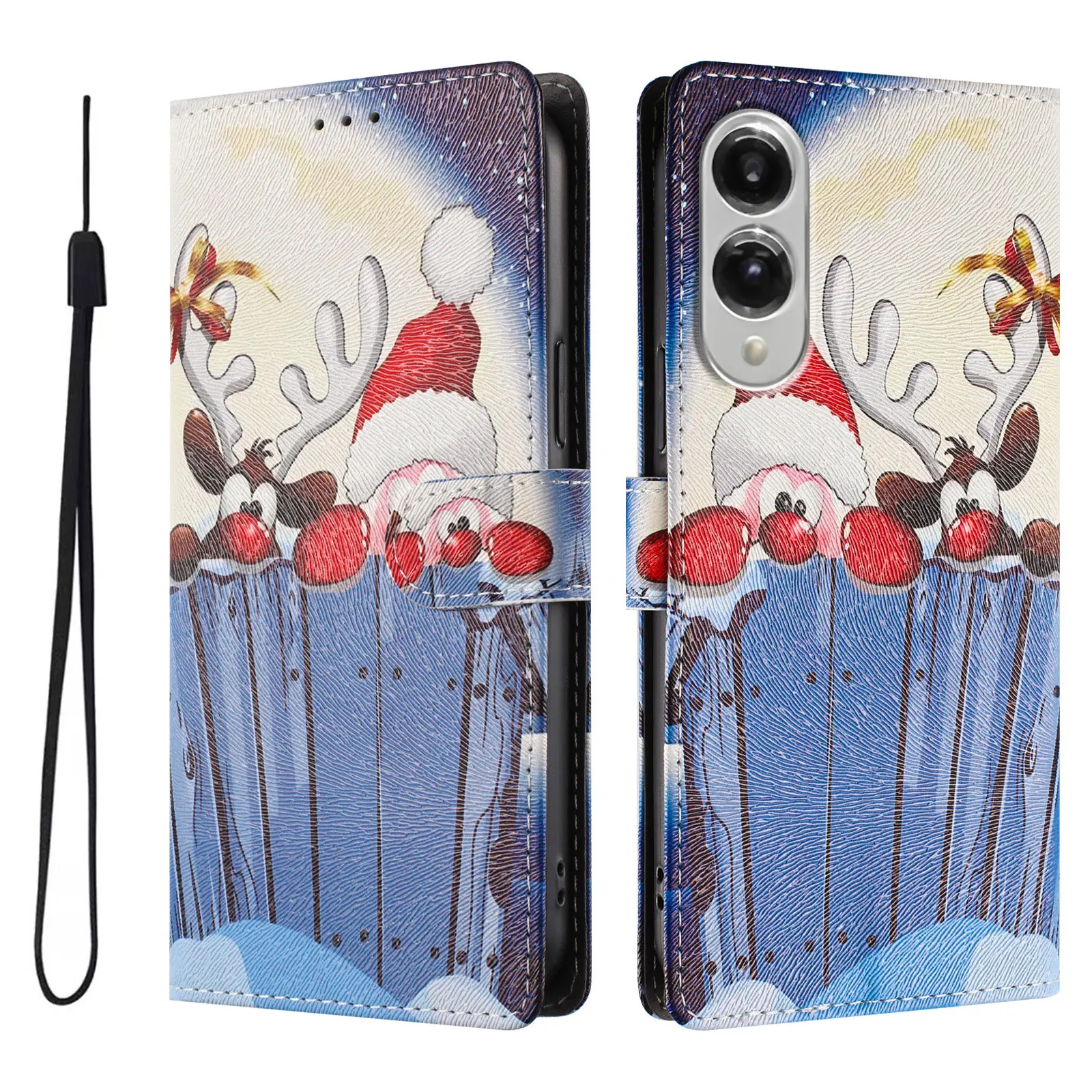 حافظة جلدية مغناطيسية لعيد الميلاد لهاتف سامسونج جالاكسي S26 S25 Edge S24 S23 S22 S21 S20 Ultra Plus FE غطاء قابل للطي مقاوم للصدمات