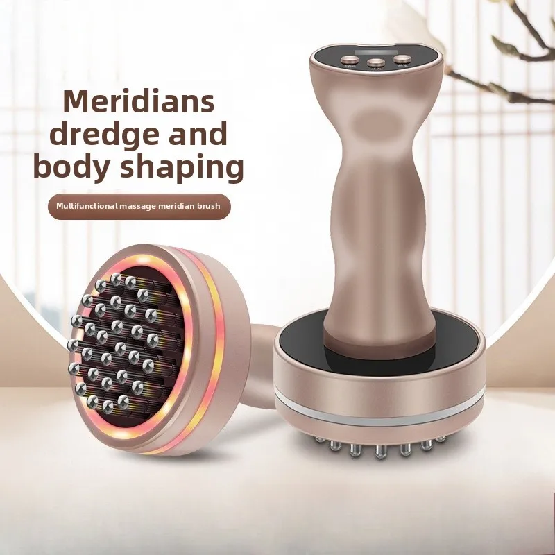 Eletric Meridian Massage Brush for Beauty Salons Full Body Fat Burning Gua Sha Lymphatic Drainage Anti-cellulite Heat Massagers