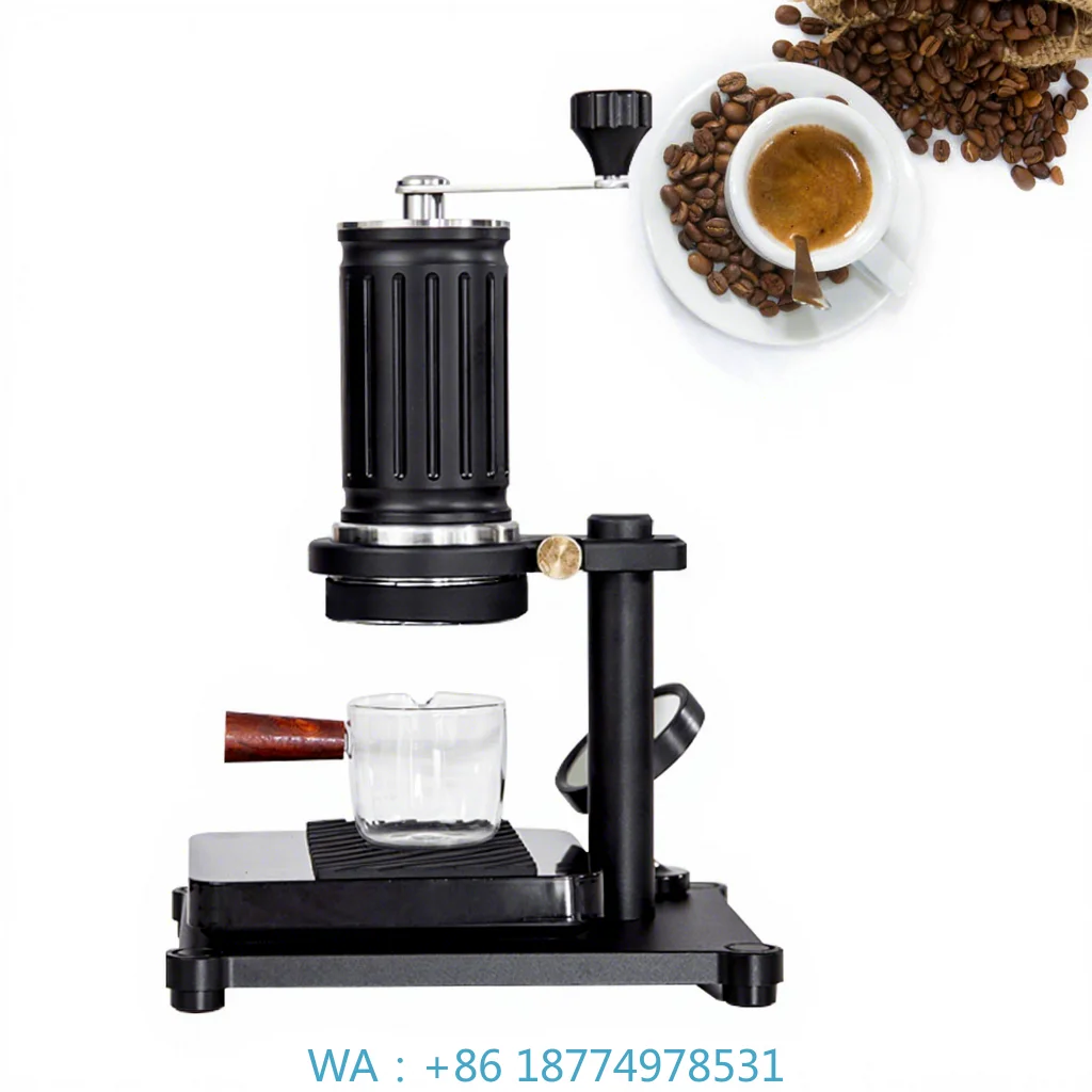 Manual Espresso Brewing Maker, Equipped with 53MM Bottomless Powder Bowl for Kitchen Outdoor to Make Latte Americano
