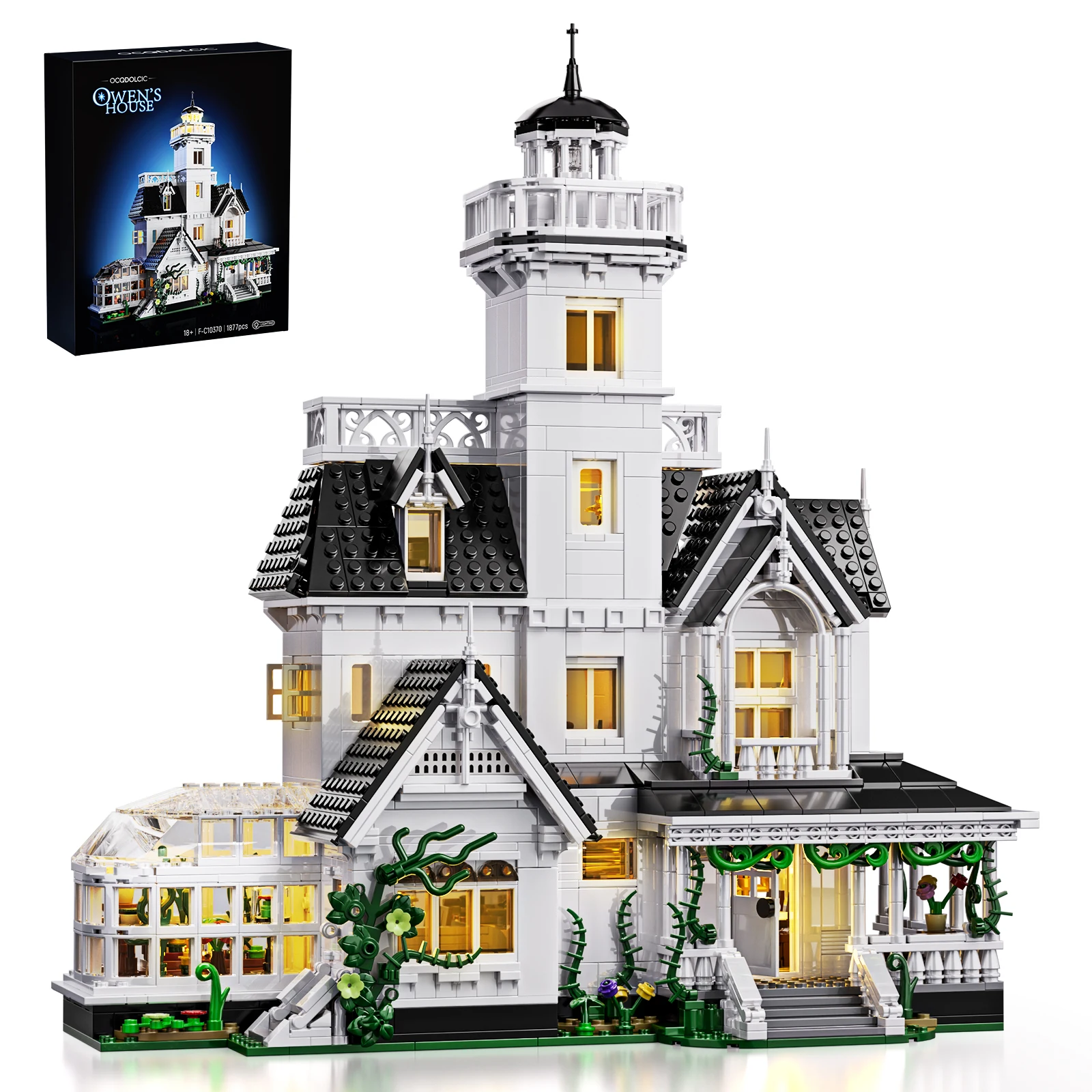 Magic House bouwset met LED-verlichting, Owens House Blocks Toy, Creator Architecture Model Building Kit, Home Office Decor Gift - afbeelding 2