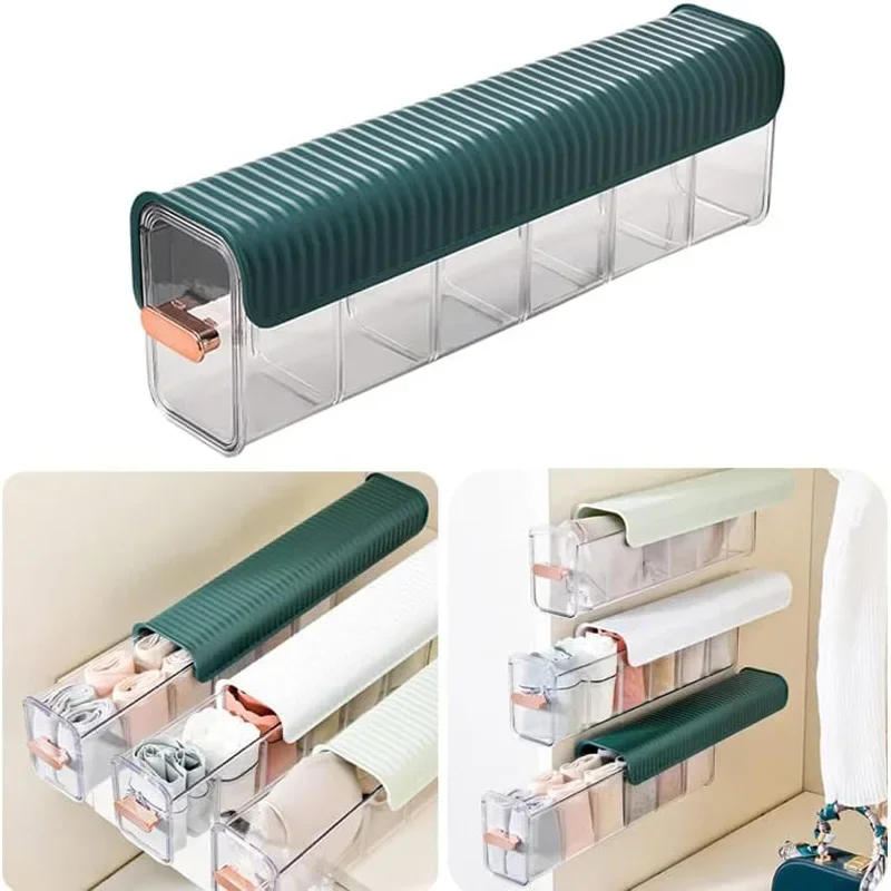 Wall Hanging Transparent Underwear Socks Storage Box Pull-out Drawer Box Closet Sorting Organizer Bedroom Storage Organizer