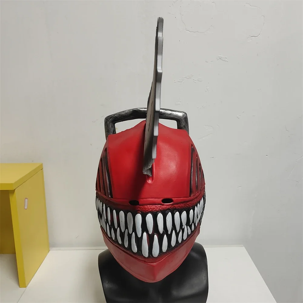 Chainsaw Mask For Men Cosplay Anime Costumes Chainsaw Man Role Saw Latex Helmet Halloween Props Accessories For Adult Gift