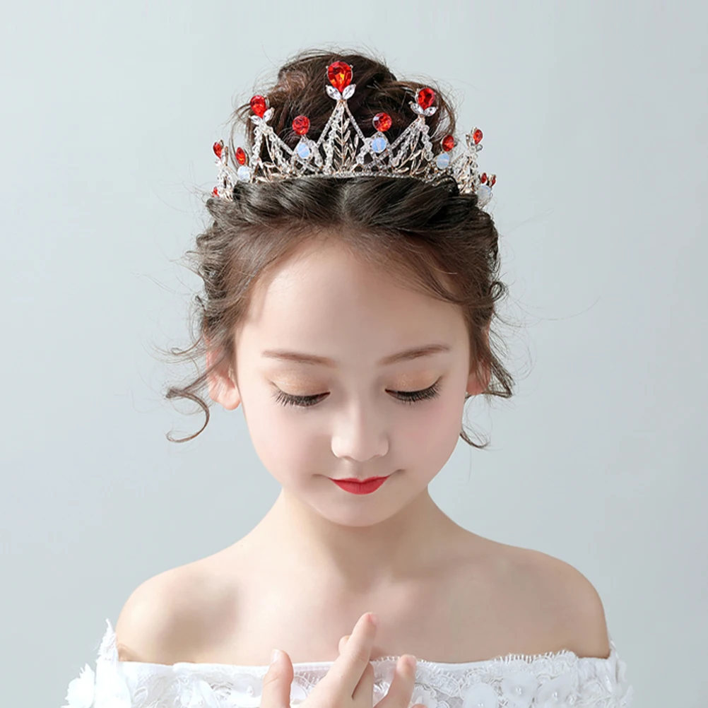 

Kid Crown For Girl Children Princess Hair Accessories Birthday Party Decoration Shining Rhinestone Crystal Lightweight Zinc