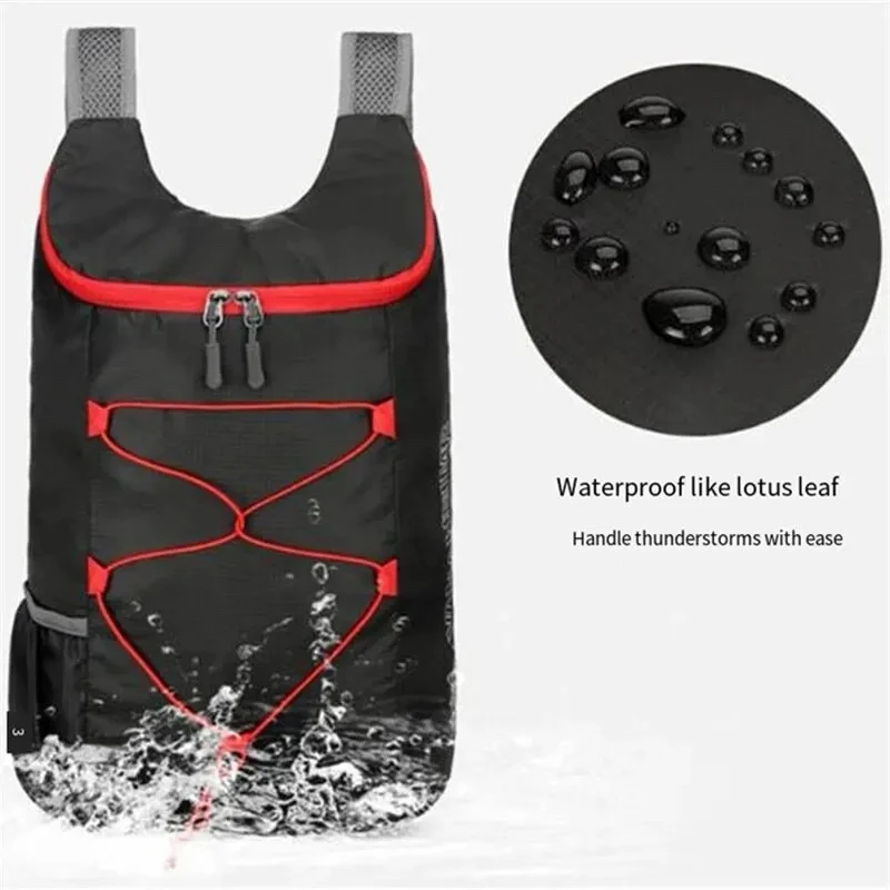 Multifunctional Outdoor Folding Backpack High Density Lightweight Waterproof Nylon Fabric Sports Bag For Camping Hiking Travel