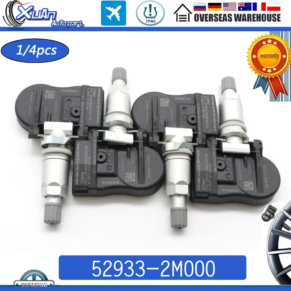 

52933-2M000 Датчик контроля давления в шинах TPMS для Hyundai Accent Genesis Coupe Santa Fe Sport Kia Forte Optima Sorento Soul