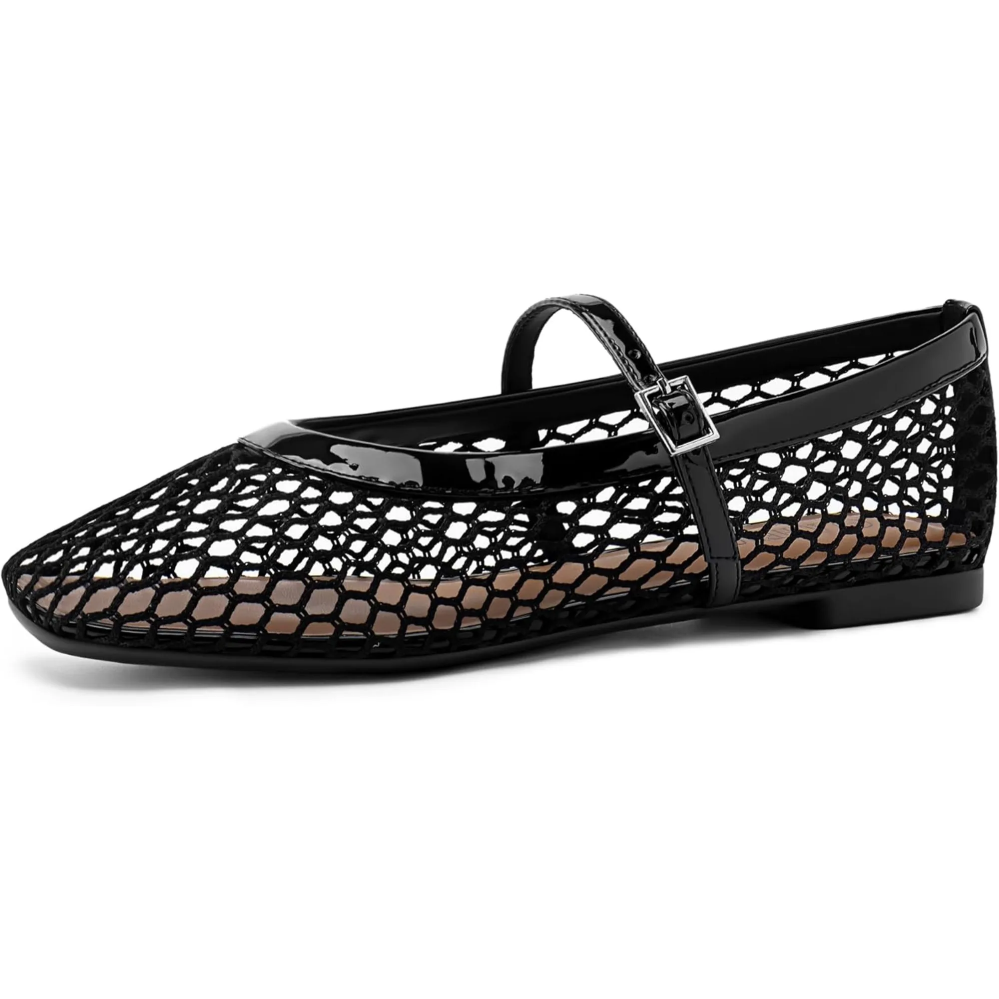 Comfortable Mesh Ballerina Flats with Square Toe