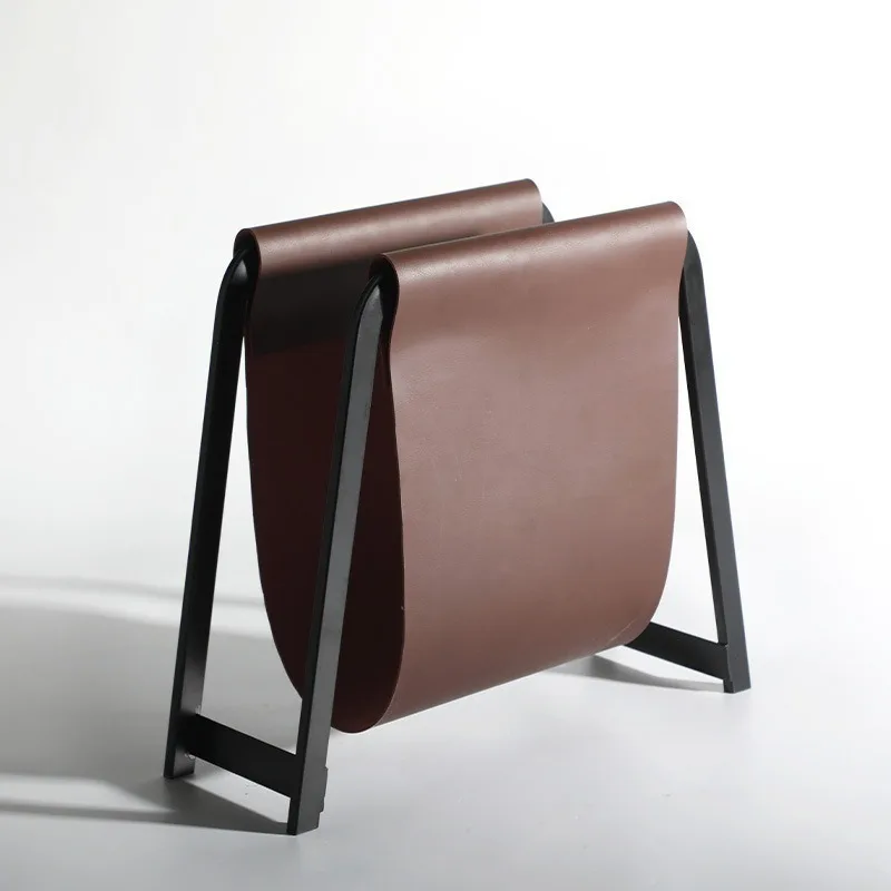 Nordic Desk Shelf Home Office Leather Desk Organizer Shelves Luxury Simplicity Magazine Bookshelf Desk Organizers Storage
