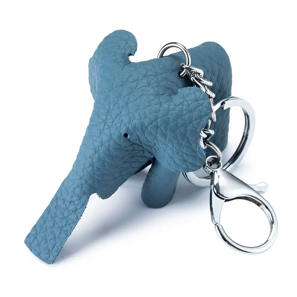 Creative Genuine Leather Lucky Elephant Keychain Gift Handmade Key Chain DIY Multiple Styles Elephant Pendant Bag