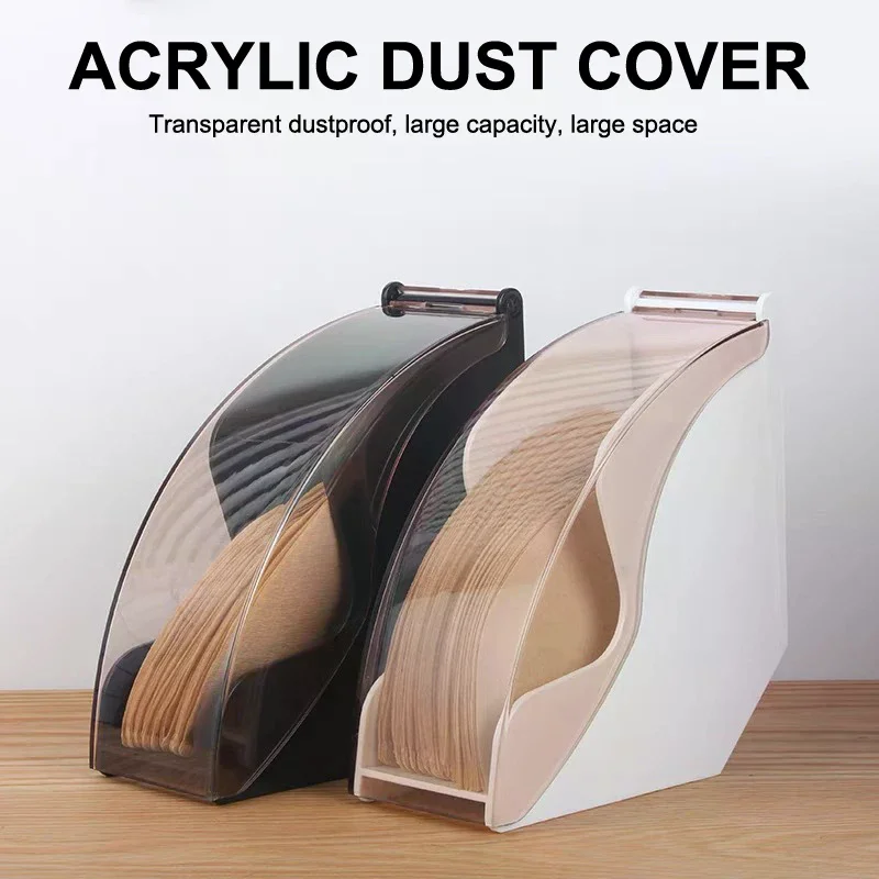 Hojas de filtro sin lejía para cafetera V01 V02 V60, 100 unidades en caja transparente a prueba de polvo