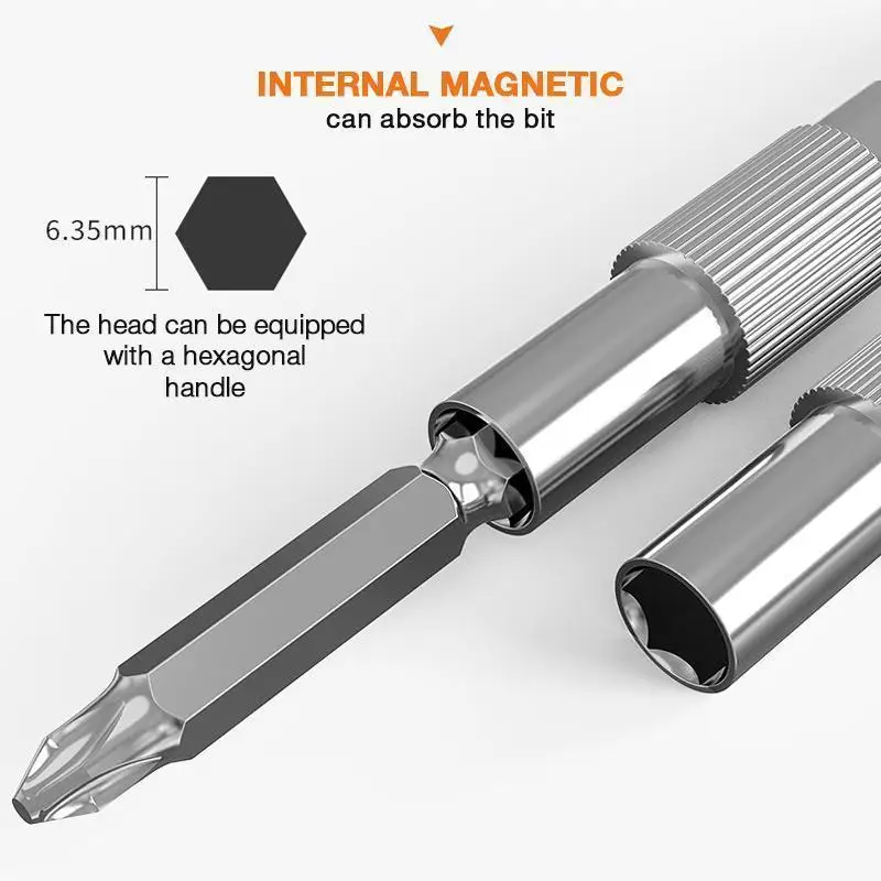 

300mm silver hexagonal handle metal universal flexible shaft directional screwdriver connection extension rod tool accessory