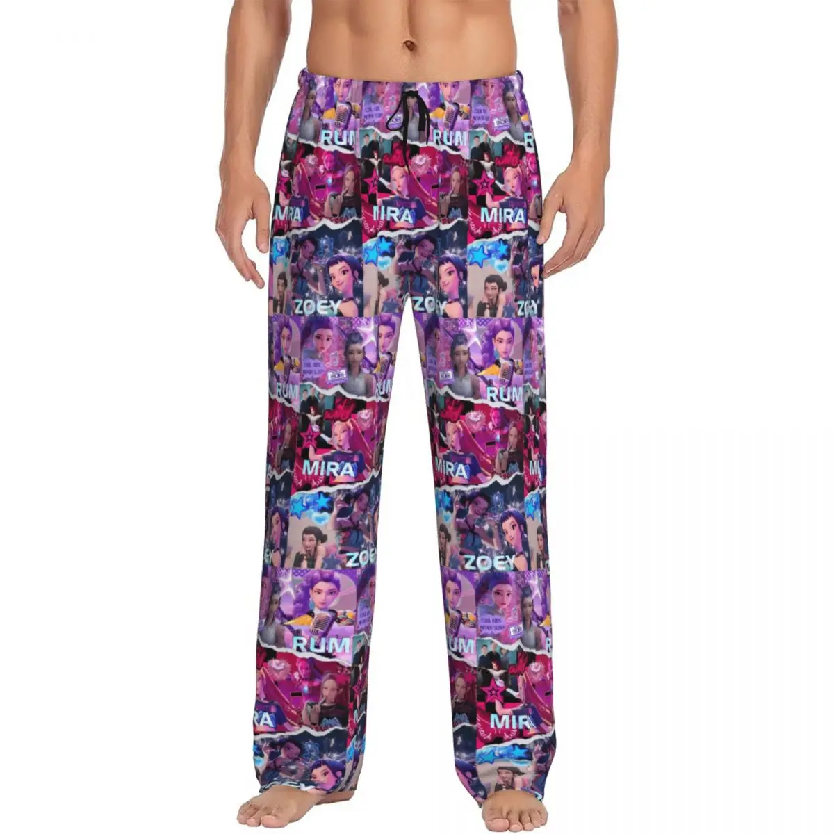 

Custom Men's Kpop Hunter Demons Pajama Pants Printed Huntrix Sleep Sleepwear Bottoms with Pockets