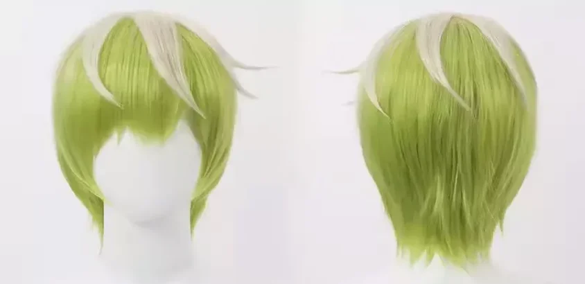 Chained Soldier Tenka Izumo Cosplay Wigs 30cm Short Mixed Green Synthetic Hair