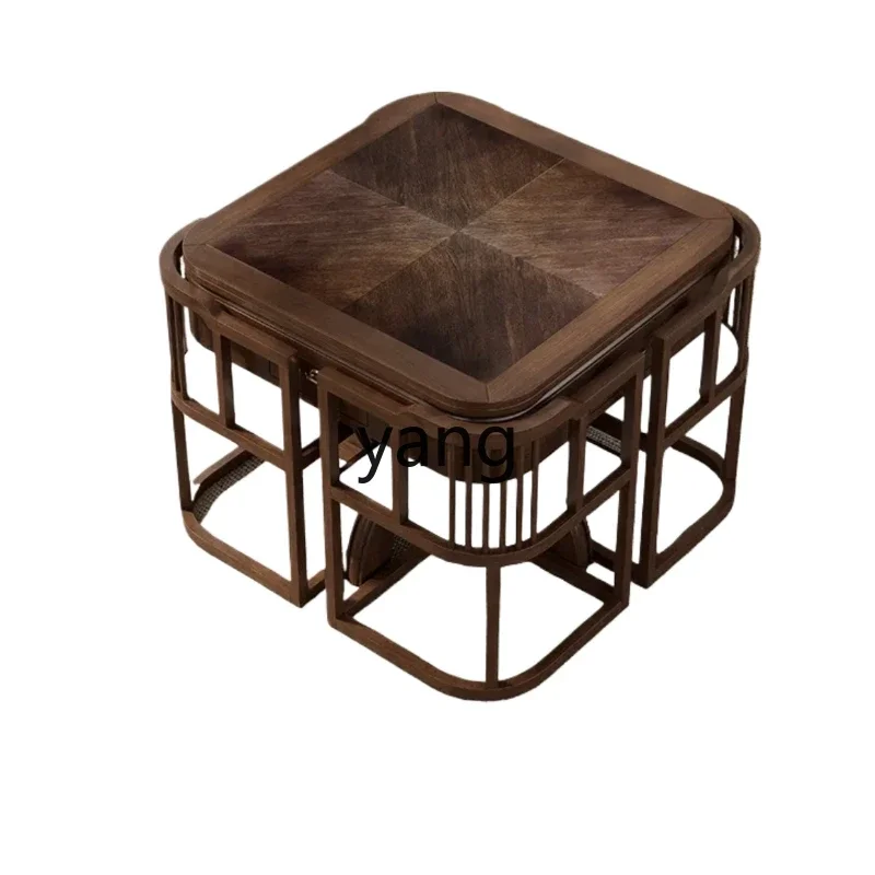 

CX Automatic Dining Table Dual-Use Household Mute Integrated Meal Linen Small Apartment Solid Wood Storage
