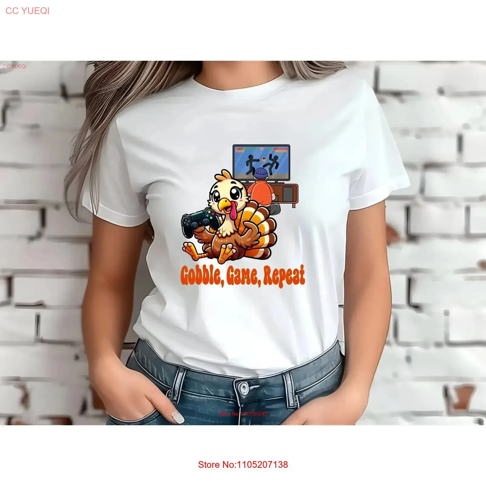 Thanksgiving for Gamers Funny Turkey T Shirt Gobble Game Repeat Video Gaming Enthusiast Unique Gamer Present Holiday vintage