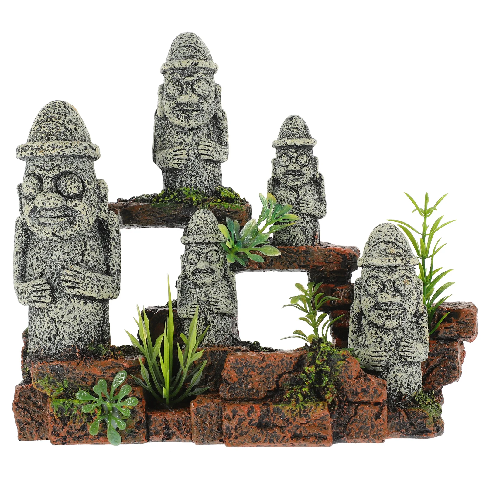 

Fish Tank Resin Moai Statue Decoration Aquarium Landscaping Prop Resin Craft Ornament Aquarium Decor Fish Tank Accessories