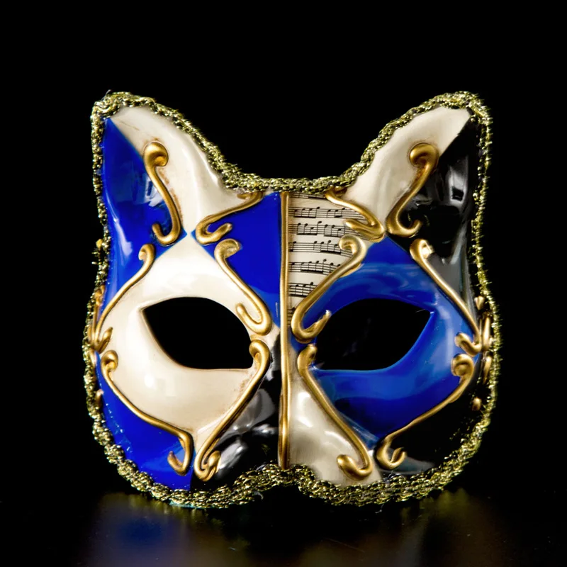 الأطفال أطفال البندقية الثعلب القط الوجه العلوي حفلة تنكرية، هالوين موضوع حفلة القط تأثيري قناع الرقص ماكياج الدعائم