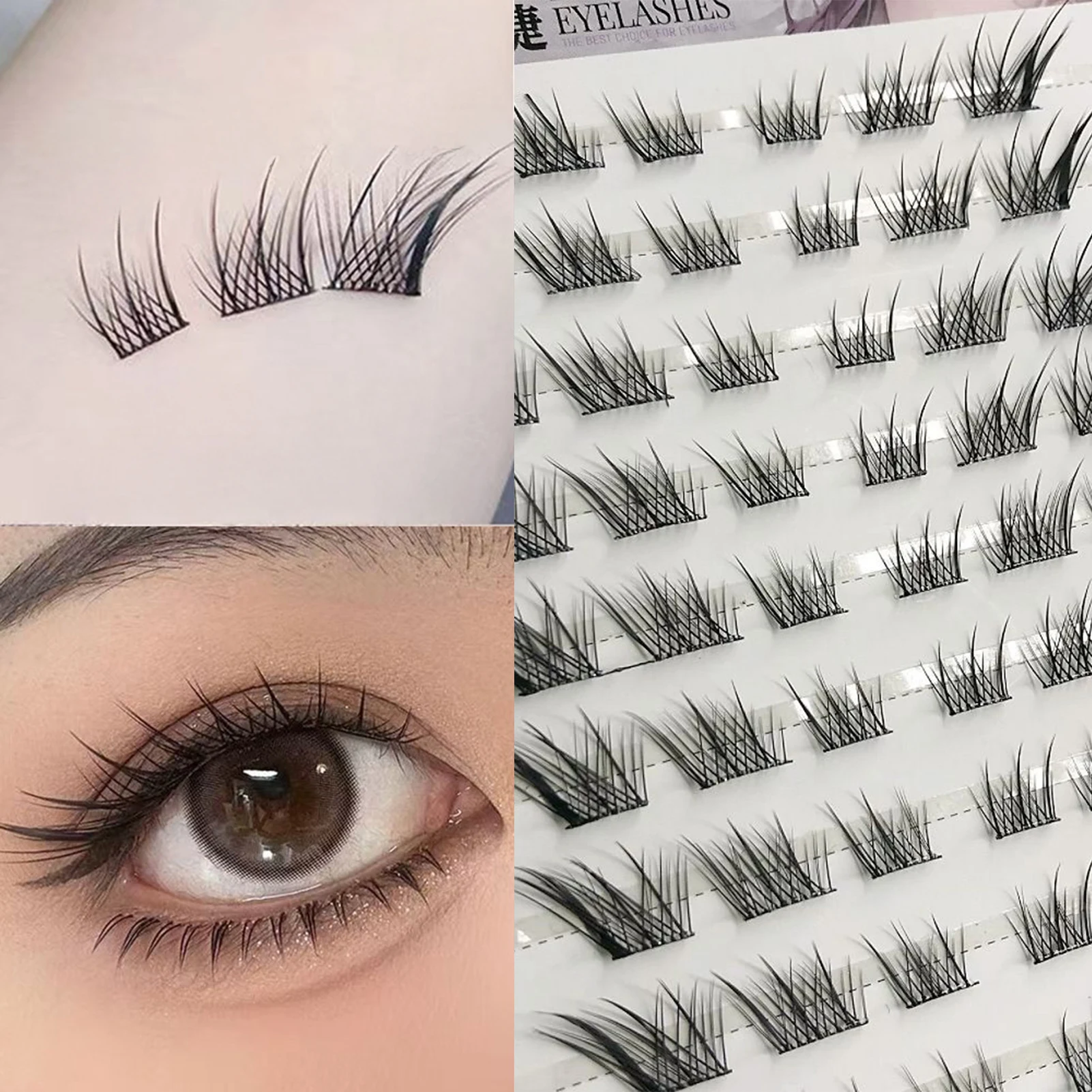Glue Free Wispy Foxes Fake Eyelashes 11-13mm Wispy Anime Eyelash Time-saving Choice For Beginners Segmentation Lashes 10/20 Rows