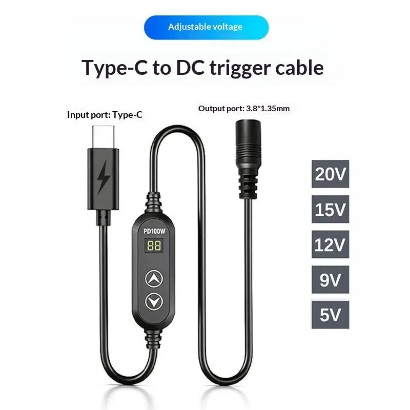*Type C To DC Power Boost Cable 5V/9V/12V/15V/20V Boost Line 8 Adapters USB C To DC Jack Connector Fast Charging For Wifi Router