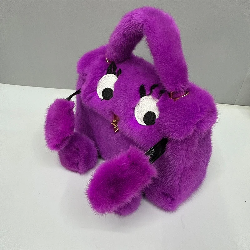 

Real Mink Fur Bag Shoulder Bag Luxury Women Purses And Handbags High Quality Fur Crossbody Bags For Women Handbag