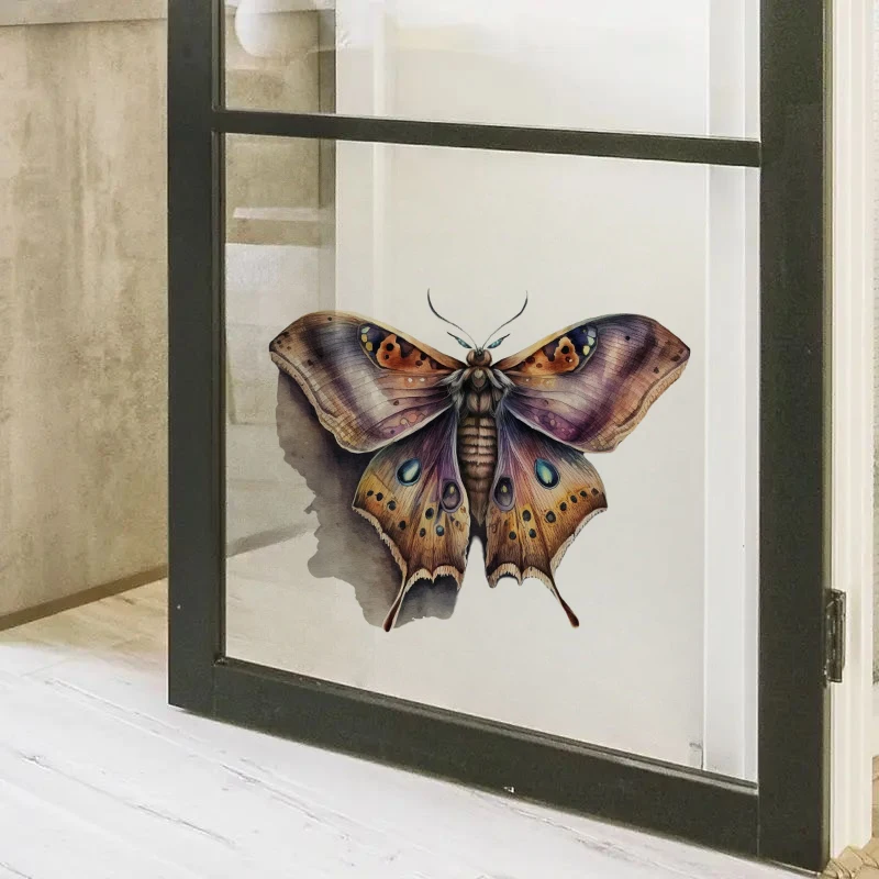 Beautiful Gothic Moth Sticker, Water-proof Home Wall Decal, Used for Wall, Bathroom, Cabinet, Door,Toilet, Car, Laptop view 5